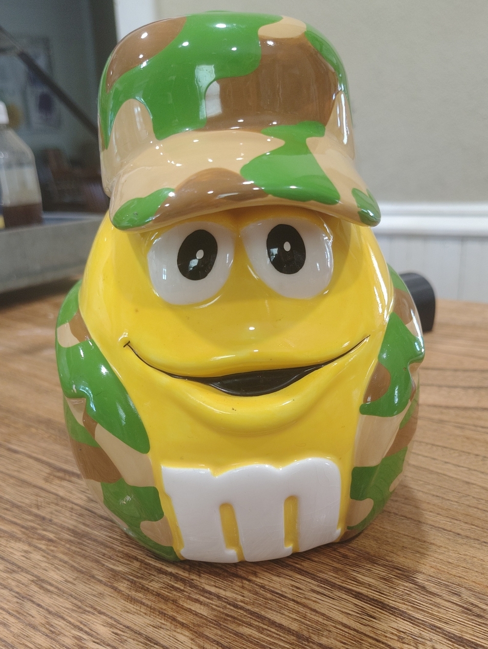 M&M's Yellow Army Soldier Candy Dish Cookie Jar